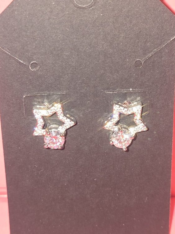Moissanite & Silver Earrings