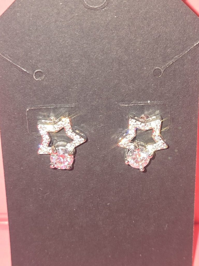 Moissanite & Silver Earrings